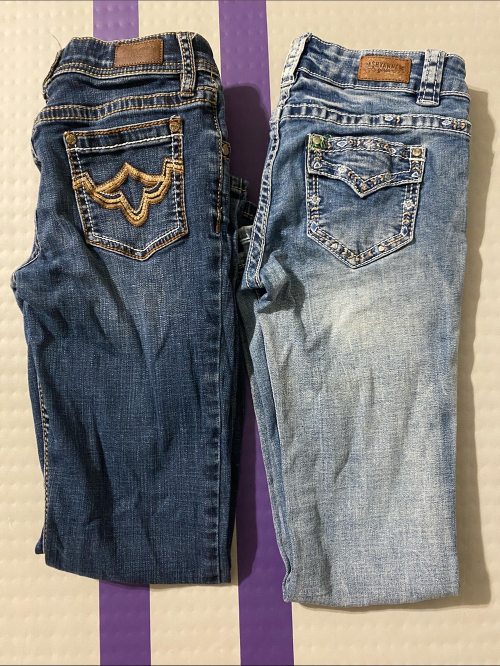 Girls' Two-Pack Shyanne Denim Jeans — Dark Blue & Light Blue